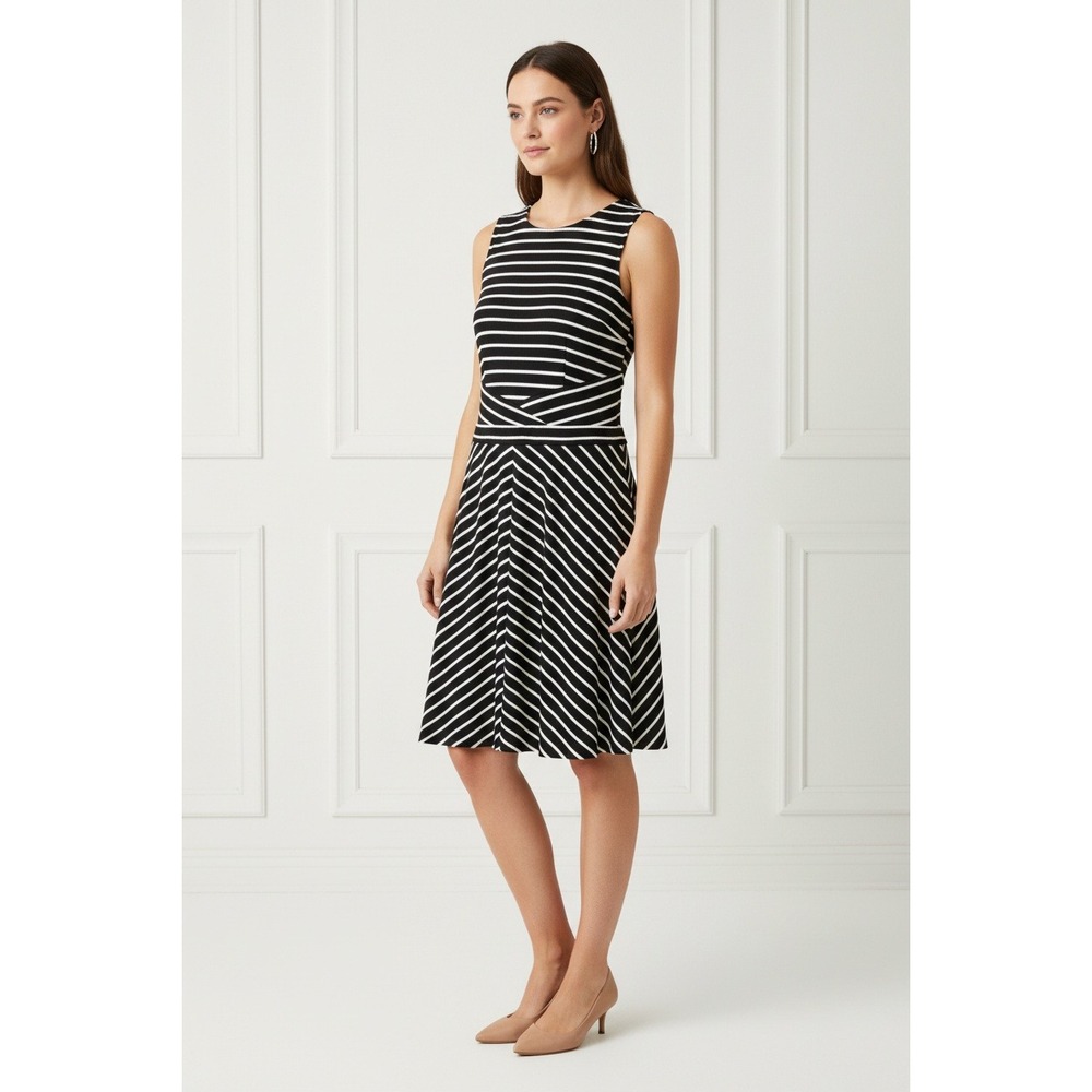 NEW Rewind XXL Black White Sleeveless Knit Dress Y2k 90s Stripe Retro Goth Punk